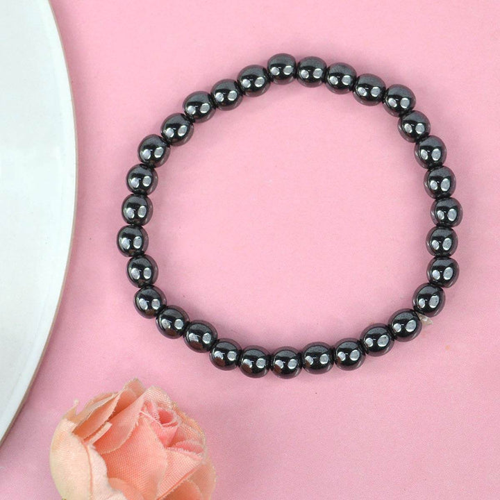 Authentic Hematite Crystal Bracelet for Reiki Healing with 6mm Beads for Grounding and Balance. India’s Largest Pooja Accessories Brand – www.satvikstore.in